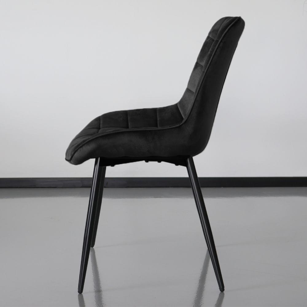 Chaise de salle à manger De Vince en velours noir