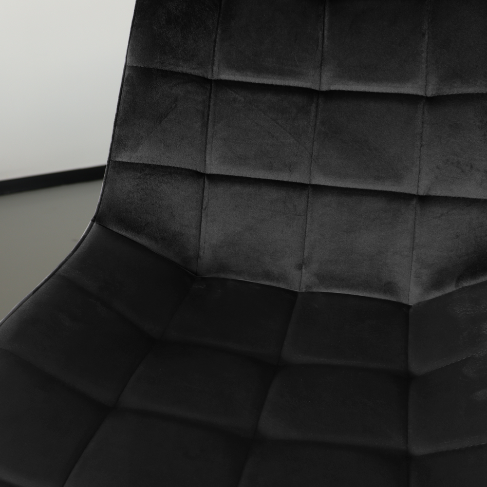 Chaise de salle à manger De Vince en velours noir