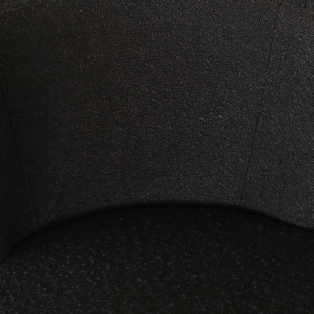 Tabouret de bar Miro en tissu teddy bouclé noir