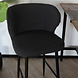 Lizzely Garden & Living Tabouret de bar Miro en tissu teddy bouclé noir