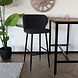 Lizzely Garden & Living Tabouret de bar Miro en tissu teddy bouclé noir