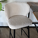 Lizzely Garden & Living Tabouret de bar Miro en tissu teddy bouclé blanc