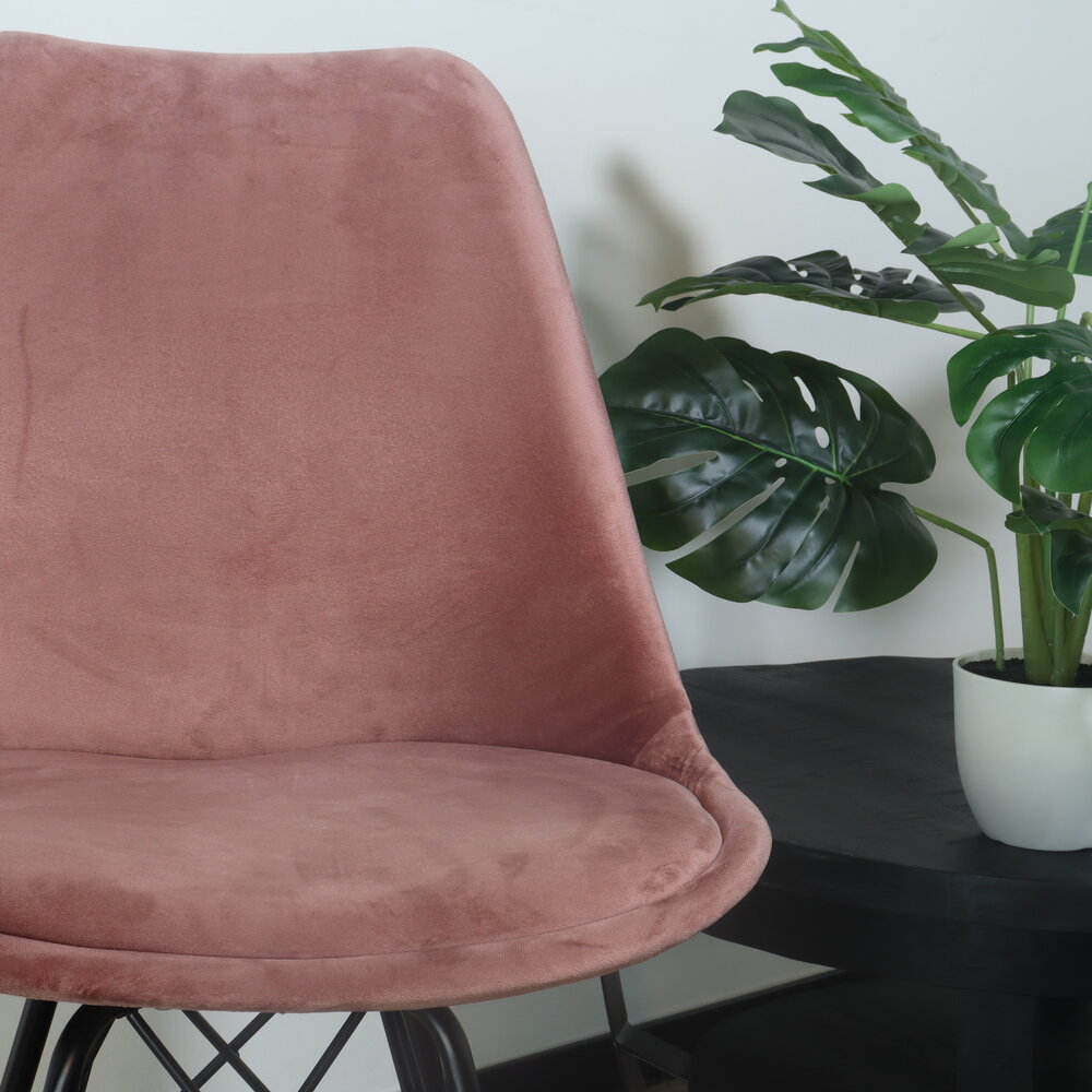 Chaise de salle à manger Viga velours vieux rose Chaise de salle à manger Viga velours vieux rose