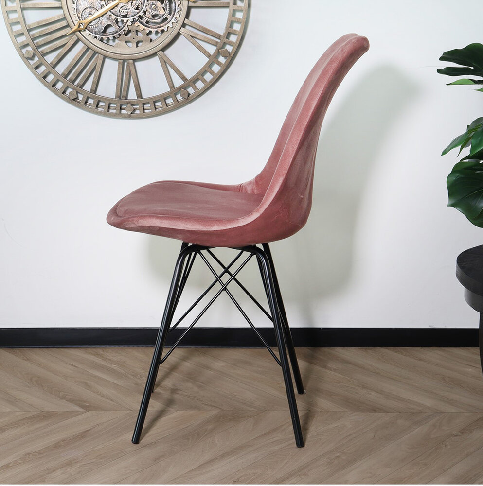 Chaise de salle à manger Viga velours vieux rose Chaise de salle à manger Viga velours vieux rose