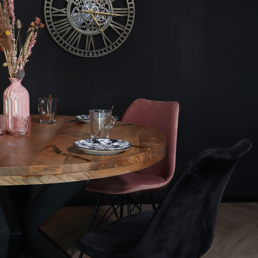 Chaise de salle à manger Viga velours vieux rose Chaise de salle à manger Viga velours vieux rose