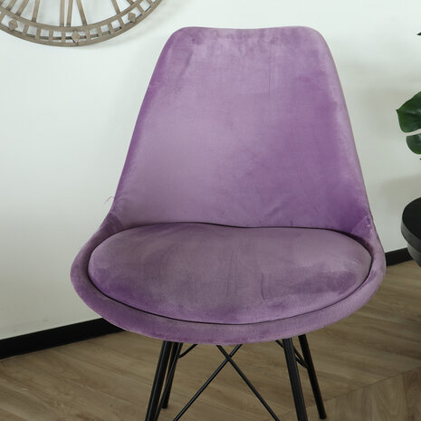 Lizzely Garden & Living Chaise de salle à manger Viga velours violet
