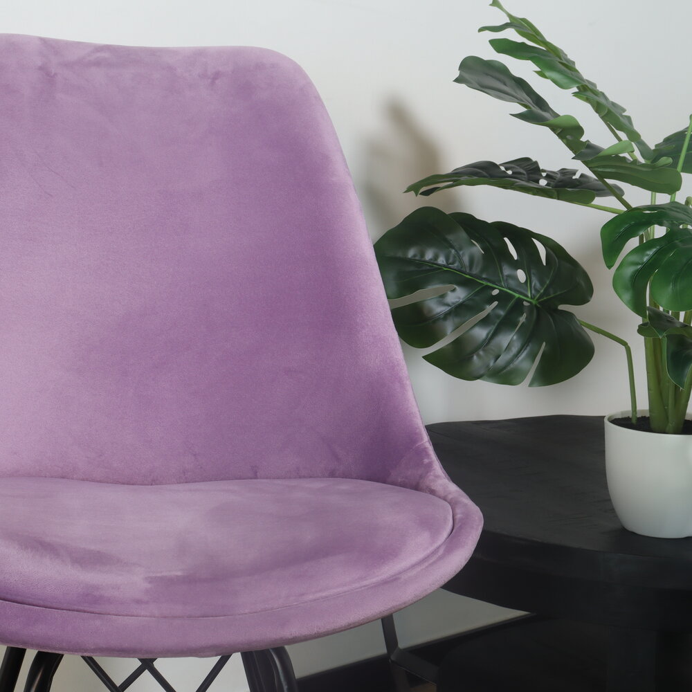 Chaise de salle à manger Viga velours violet