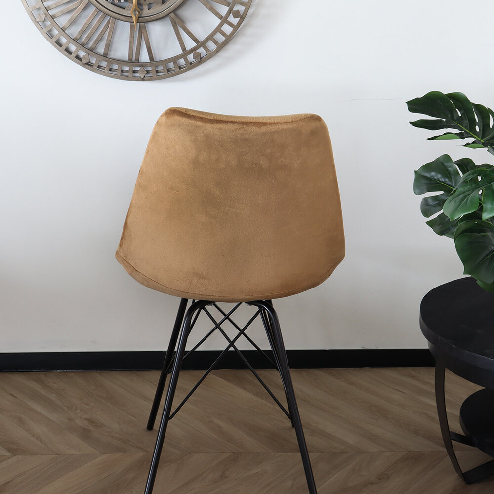 Chaise de salle à manger Viga velours marron