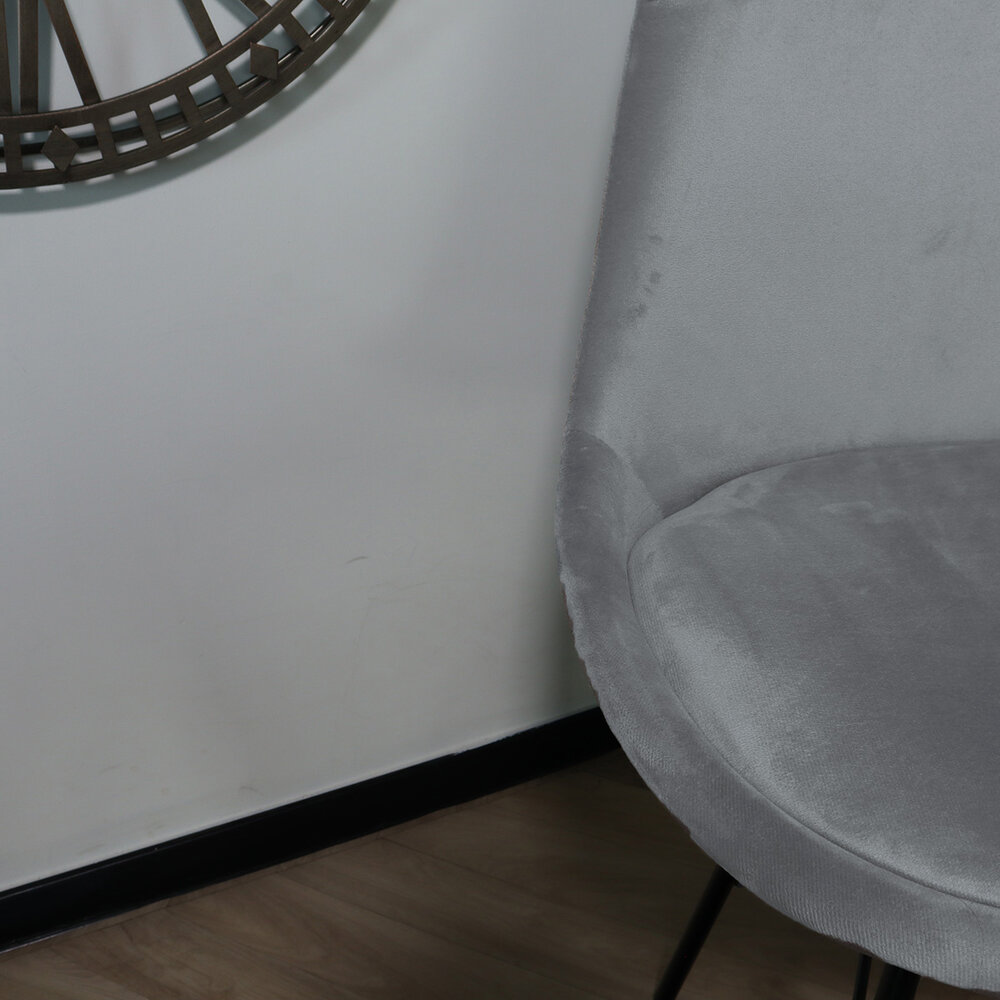 Chaise de salle à manger Viga velours gris