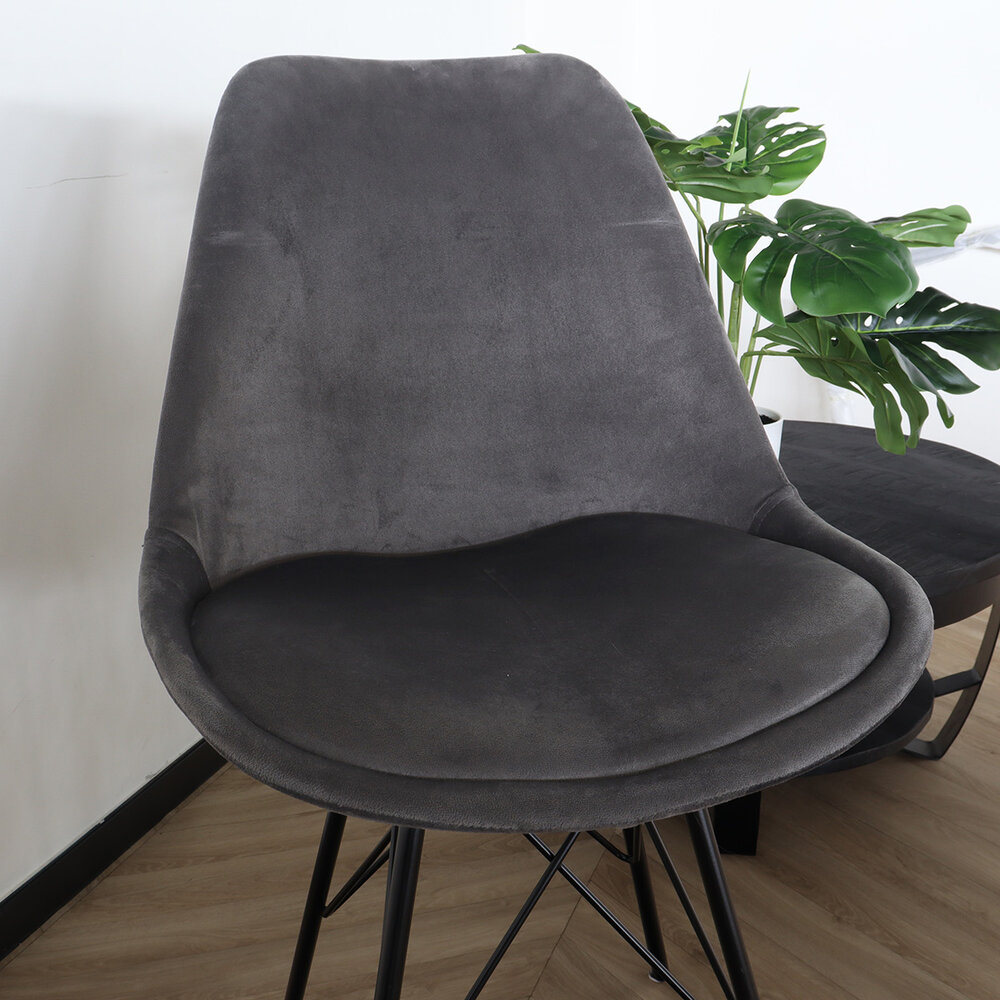 Chaise de salle à manger Viga velours anthracite