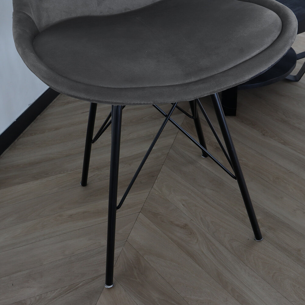 Chaise de salle à manger Viga velours anthracite