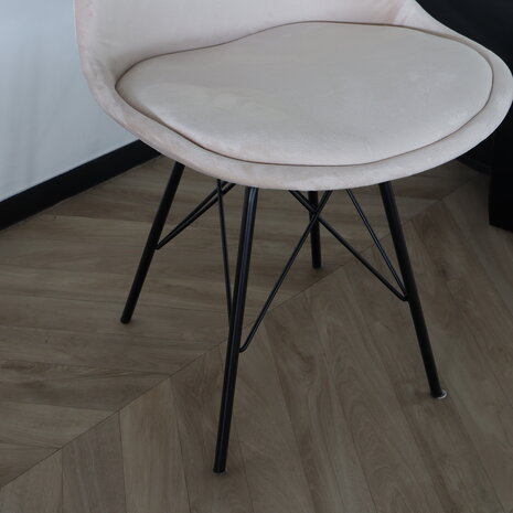 Lizzely Garden & Living Chaise de salle à manger Viga velours sable Lizzely Garden & Living Chaise de salle à manger Viga velours sable