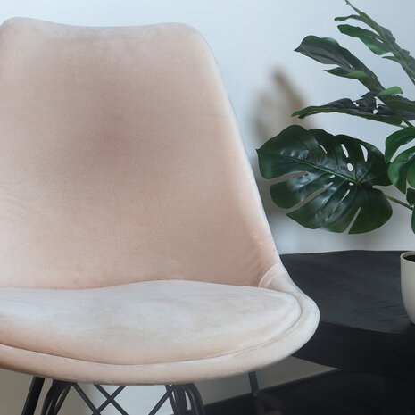 Lizzely Garden & Living Chaise de salle à manger Viga velours sable Lizzely Garden & Living Chaise de salle à manger Viga velours sable