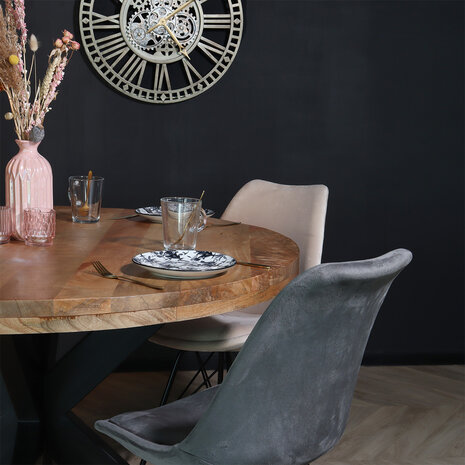 Lizzely Garden & Living Chaise de salle à manger Viga velours sable Lizzely Garden & Living Chaise de salle à manger Viga velours sable