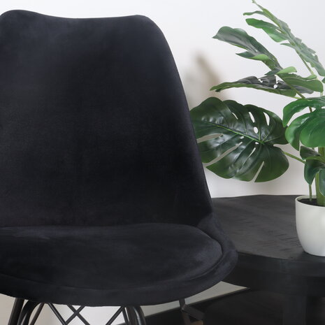 Lizzely Garden & Living Chaise de salle à manger Viga velours noir