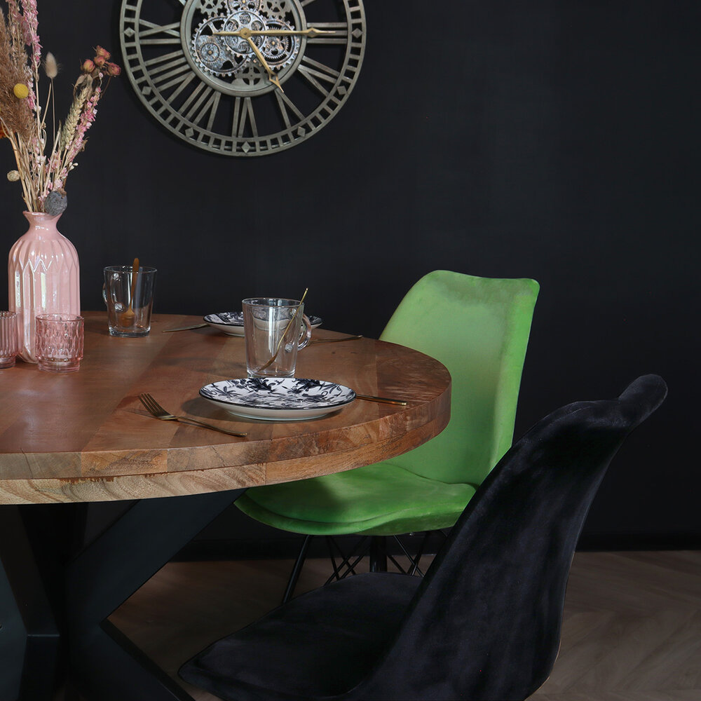 Chaise de salle à manger Viga velours noir