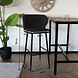Lizzely Garden & Living Tabouret de bar Miro en tissu teddy bouclé noir