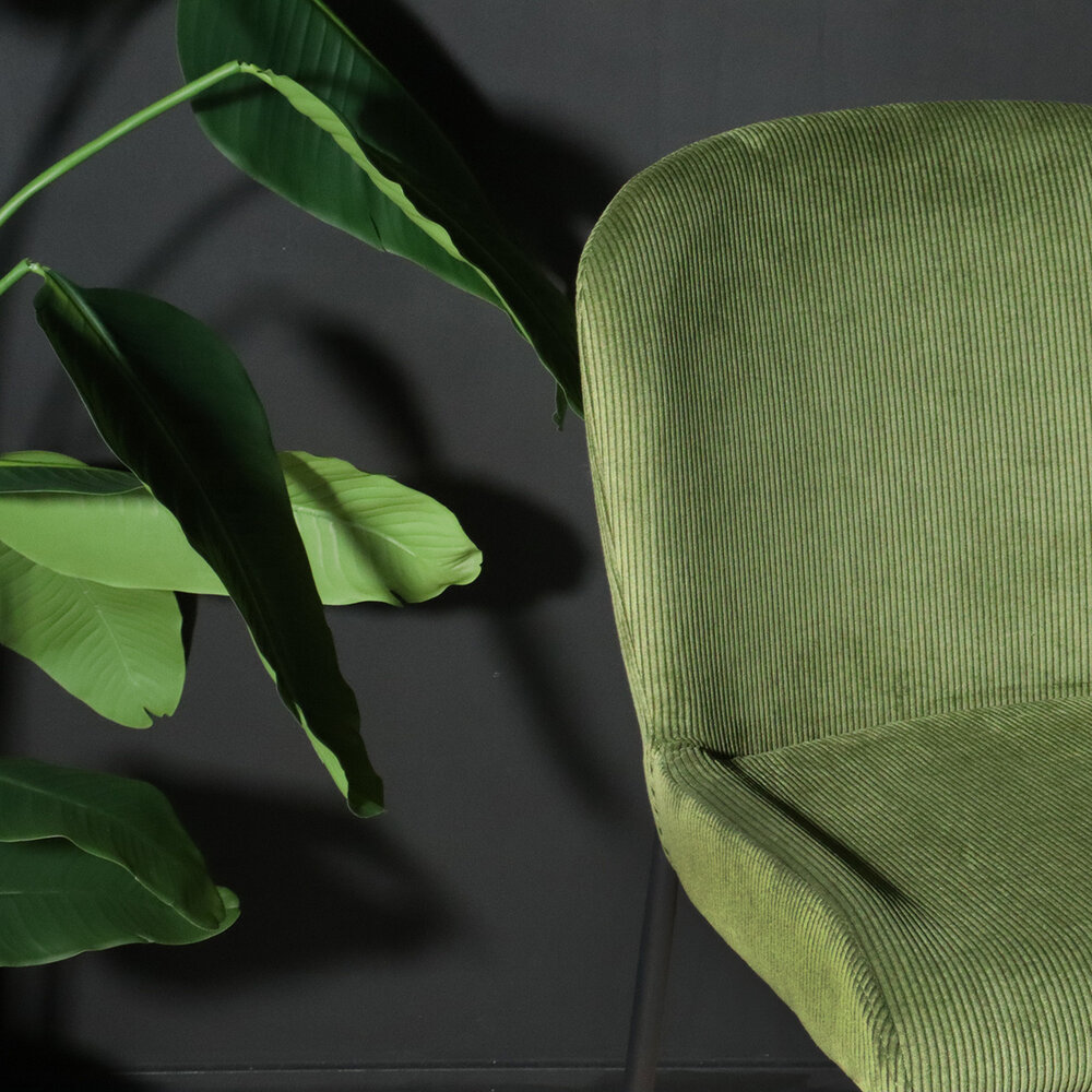 Tabouret de bar côtelé vert foncé Inge