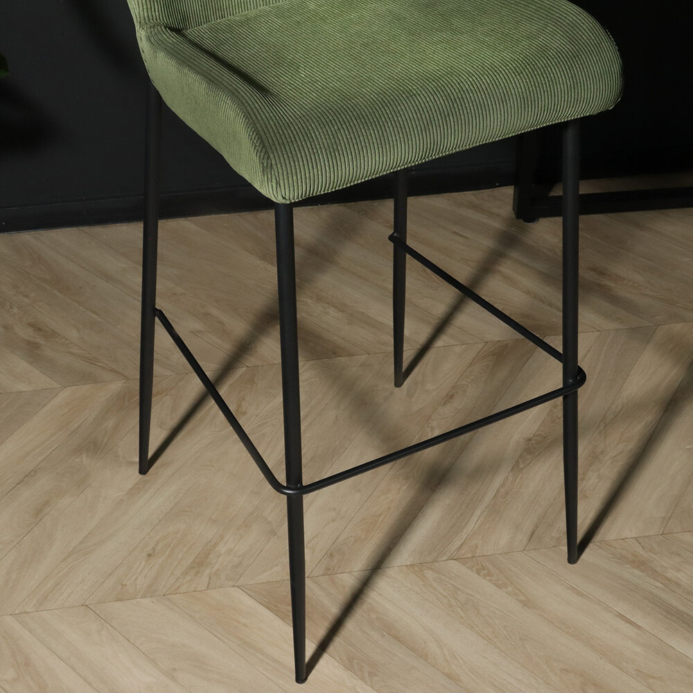 Tabouret de bar côtelé vert foncé Inge