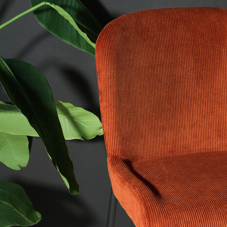 Lizzely Garden & Living Tabouret de bar côtelé marron Inge