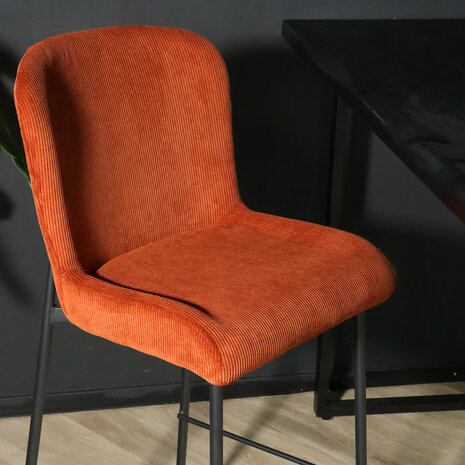 Lizzely Garden & Living Tabouret de bar côtelé marron Inge