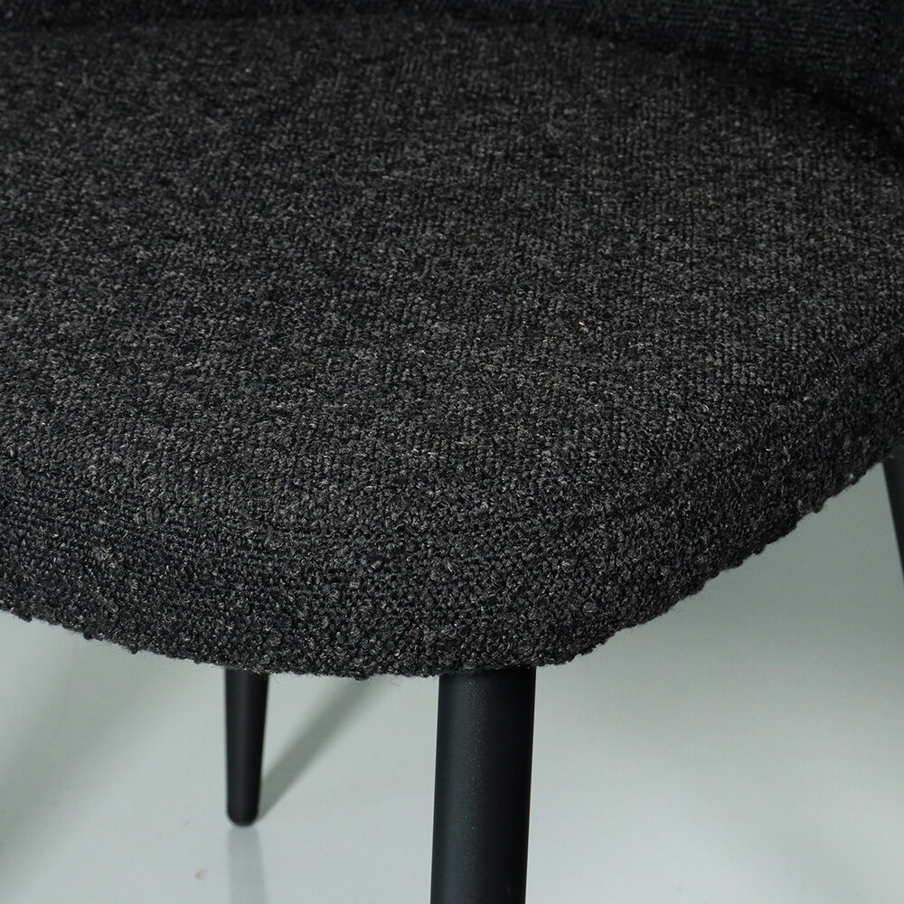 Chaise de salle à manger Coco en velours côtelé noir