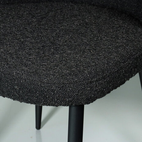 Lizzely Garden & Living Chaise de salle à manger Coco en velours côtelé noir