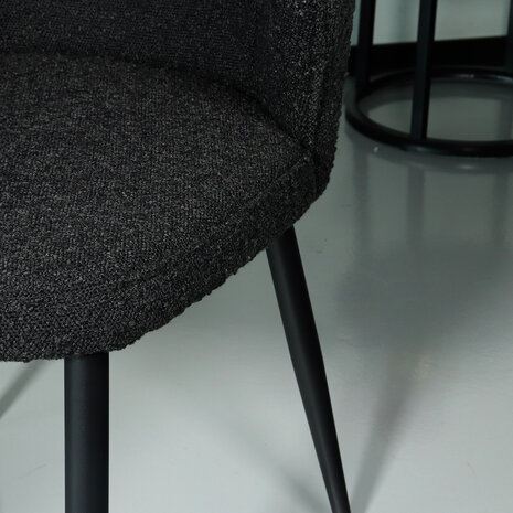 Lizzely Garden & Living Chaise de salle à manger Coco en velours côtelé noir