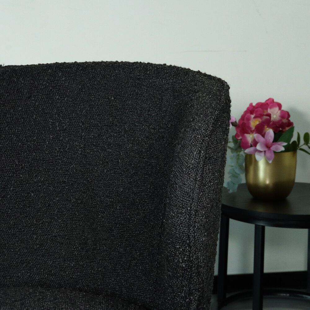 Chaise de salle à manger Coco en velours côtelé noir