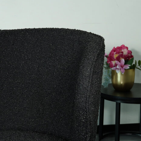 Lizzely Garden & Living Chaise de salle à manger Coco en velours côtelé noir