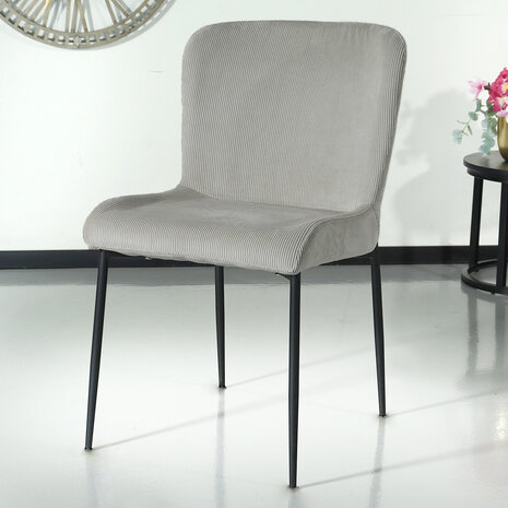 Lizzely Garden & Living Chaise de salle à manger Maxime en velours côtelé sable