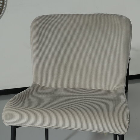 Lizzely Garden & Living Chaise de salle à manger Maxime en velours côtelé sable