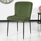 Chaise de salle à manger Maxime en velours côtelé vert