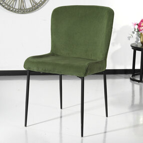 Lizzely Garden & Living Chaise de salle à manger Maxime en velours côtelé vert Lizzely Garden & Living Chaise de salle à manger Maxime en velours côtelé vert