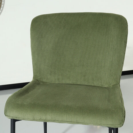 Lizzely Garden & Living Chaise de salle à manger Maxime en velours côtelé vert
