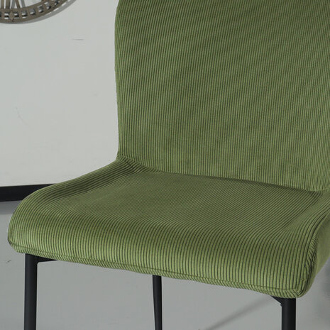 Lizzely Garden & Living Chaise de salle à manger Maxime en velours côtelé vert