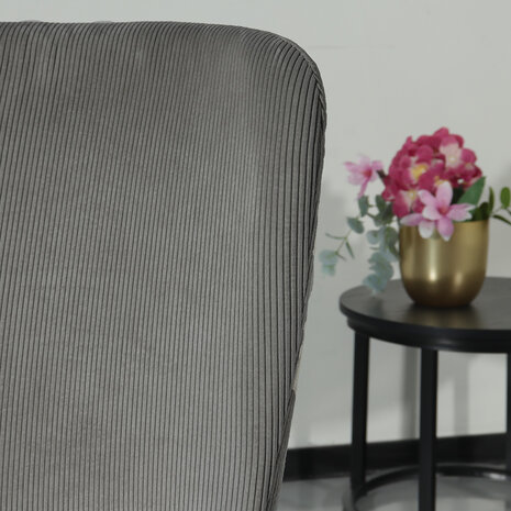 Lizzely Garden & Living Chaise de salle à manger Maxime en velours côtelé gris