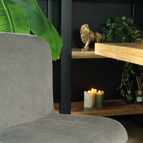 Lizzely Garden & Living Chaise de salle à manger Maxime en velours côtelé gris