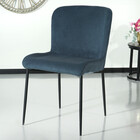 Chaise de salle à manger Maxime en velours côtelé bleu foncé