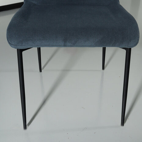 Lizzely Garden & Living Chaise de salle à manger Maxime en velours côtelé bleu foncé