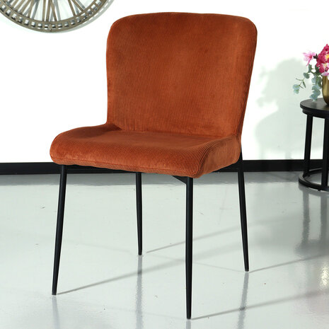 Lizzely Garden & Living Chaise de salle à manger Maxime en velours côtelé marron