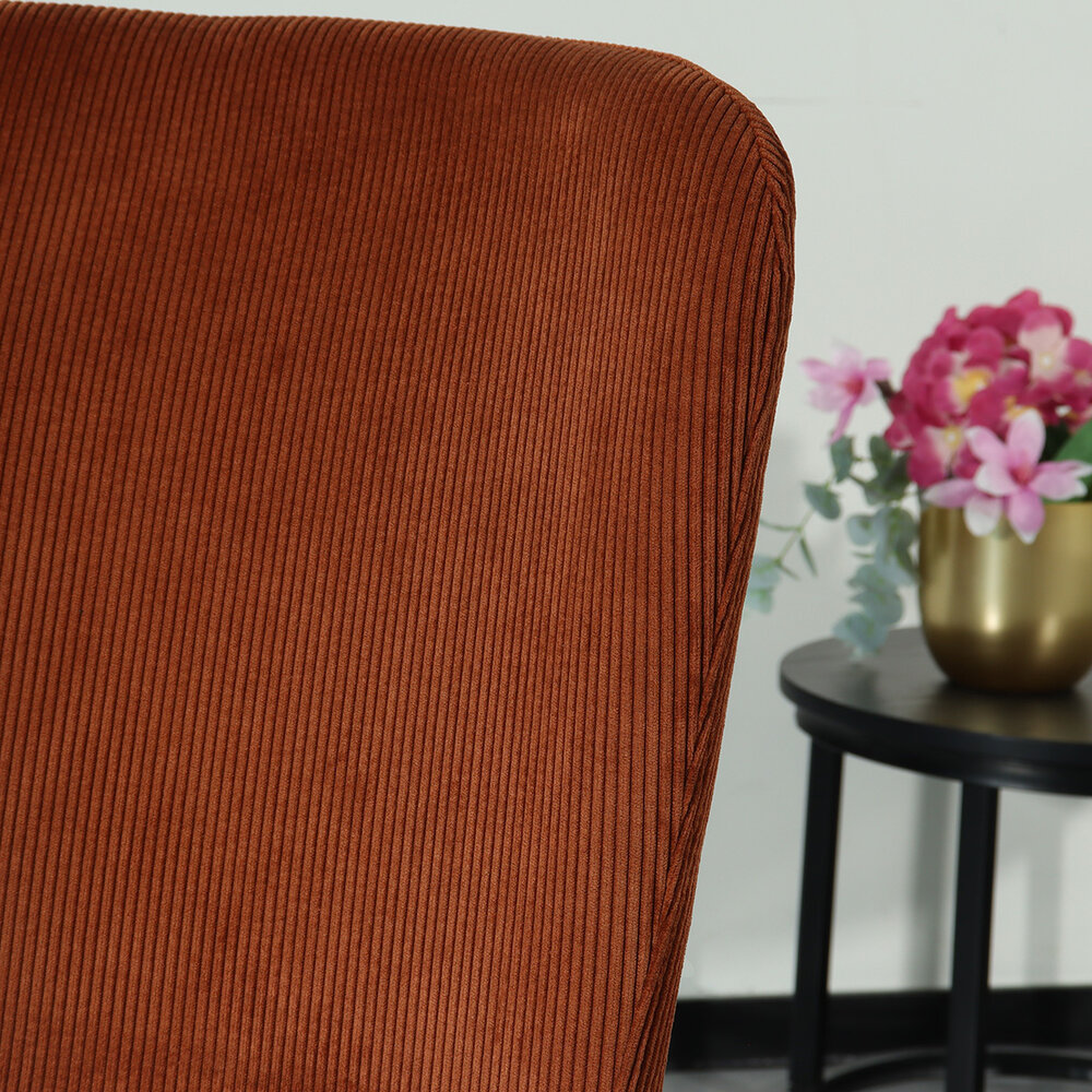 Chaise de salle à manger Maxime en velours côtelé marron