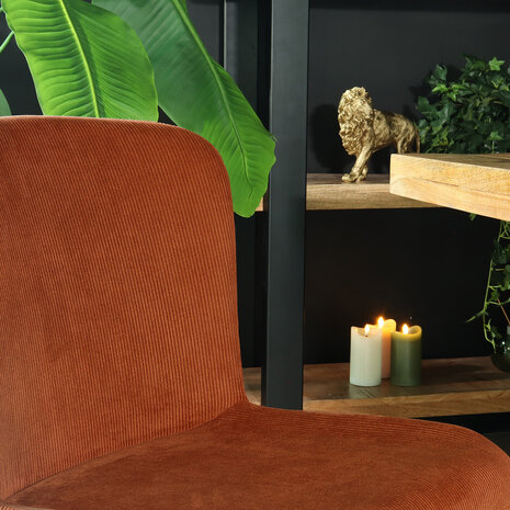 Lizzely Garden & Living Chaise de salle à manger Maxime en velours côtelé marron