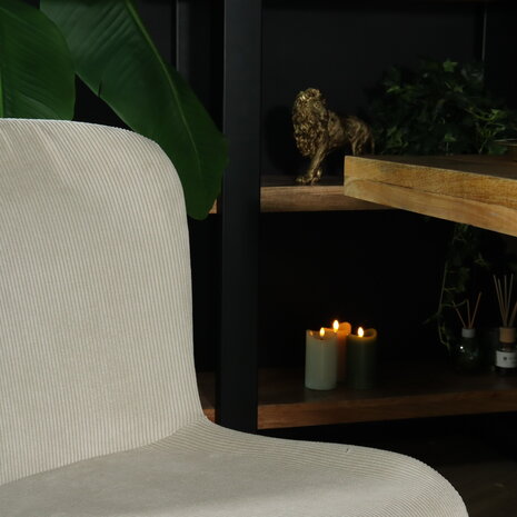 Lizzely Garden & Living Chaise de salle à manger Maxime blanc en tissu teddy