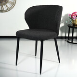 Lizzely Garden & Living Chaise de salle à manger Coco en velours côtelé noir Lizzely Garden & Living Chaise de salle à manger Coco en velours côtelé noir