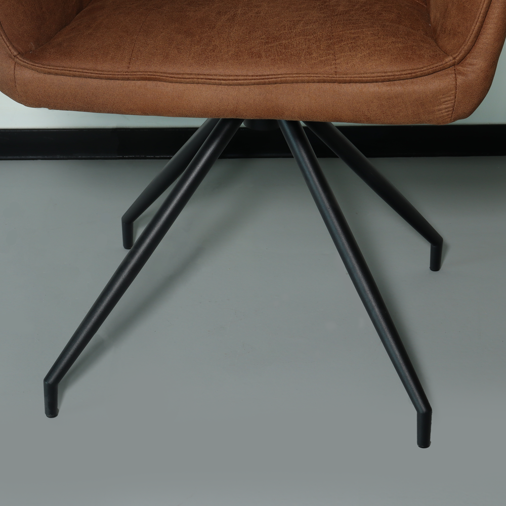 Chaise de salle à manger avec accoudoir Bowie cognac industriel