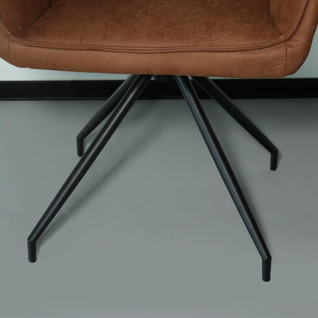 Lizzely Garden & Living Chaise de salle à manger avec accoudoir Bowie cognac industriel