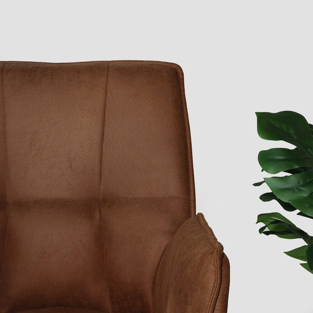 Chaise de salle à manger avec accoudoir Bowie cognac industriel