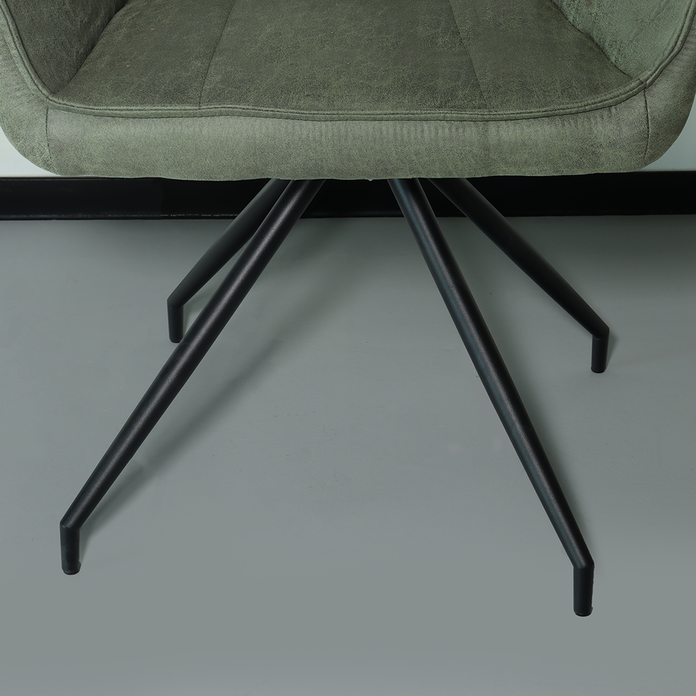 Chaise de salle à manger avec accoudoir Bowie vert foncé industriel