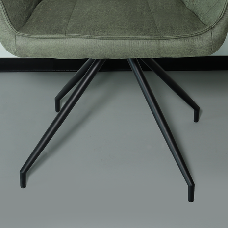 Lizzely Garden & Living Chaise de salle à manger avec accoudoir Bowie vert foncé industriel